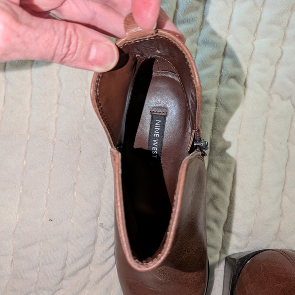 Nine West Brown Pointed Toe Ankle Booties - Picture 6 of 8